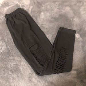 Black ripped leggings